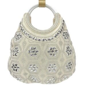 Vintage 80s 11" x 13" Starburst Round Handle‎ Purse Handbag Hong Kong Retro